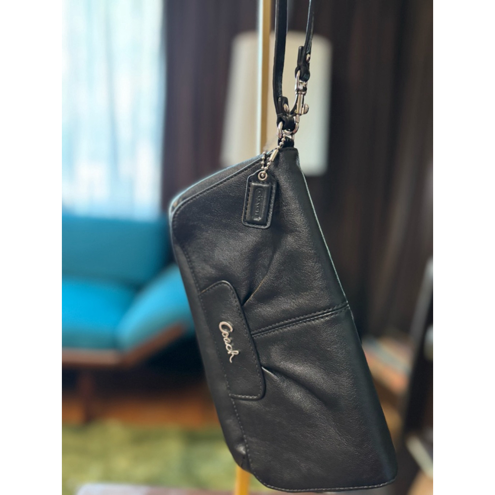 Coach Black Leather Wristlet